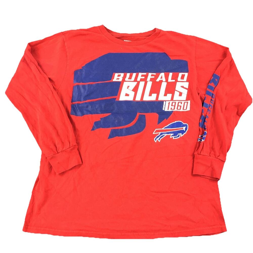 Buffalo Bills Shirt Mens Large Red NFL Football NFL Team Apparel Long Sleeve